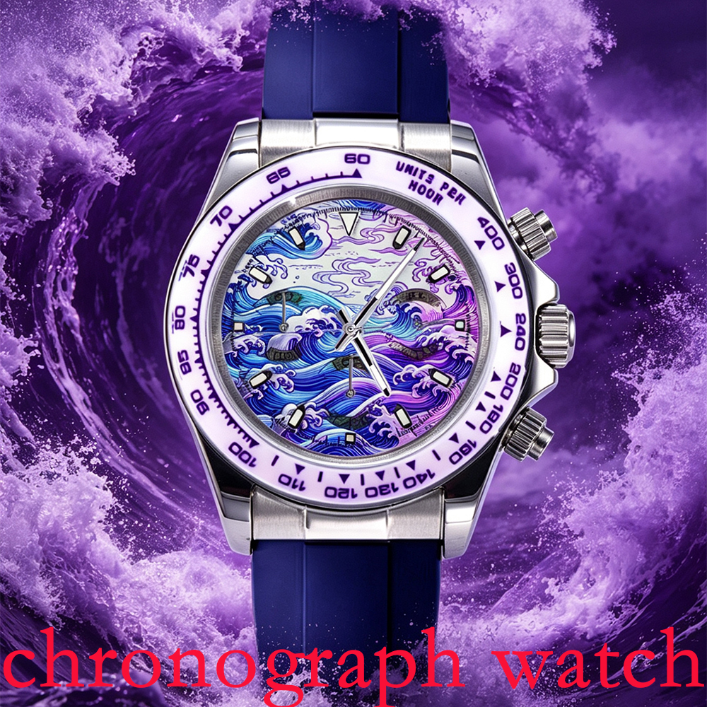Stainless Bracelet Diver - 7 Colors Creative dial waves 39.3mm