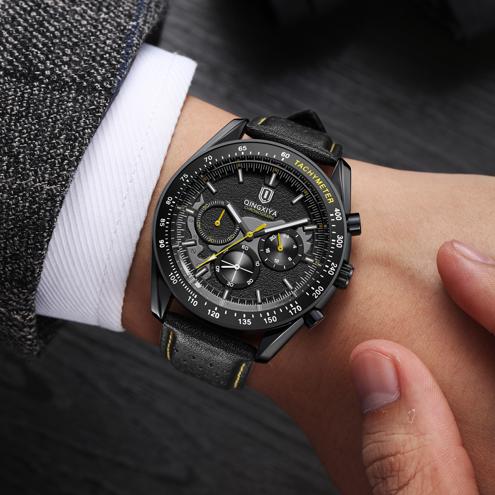 Leather Watch Band Men - QINGXIYA Luxury Men's Watches Leather Strap