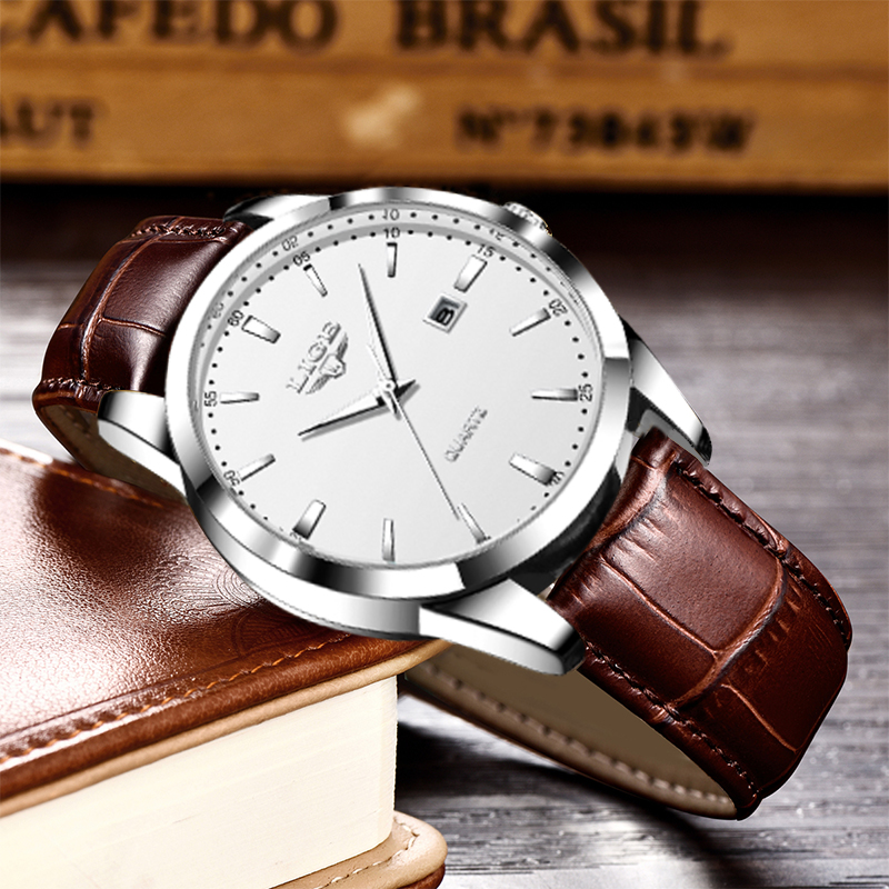LIGE Man Watch Fashion Leather - Leather Watch Band Men ulasan dan harga