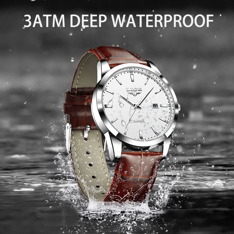 LIGE Man Watch Fashion Leather - Leather Watch Band Men ulasan dan harga