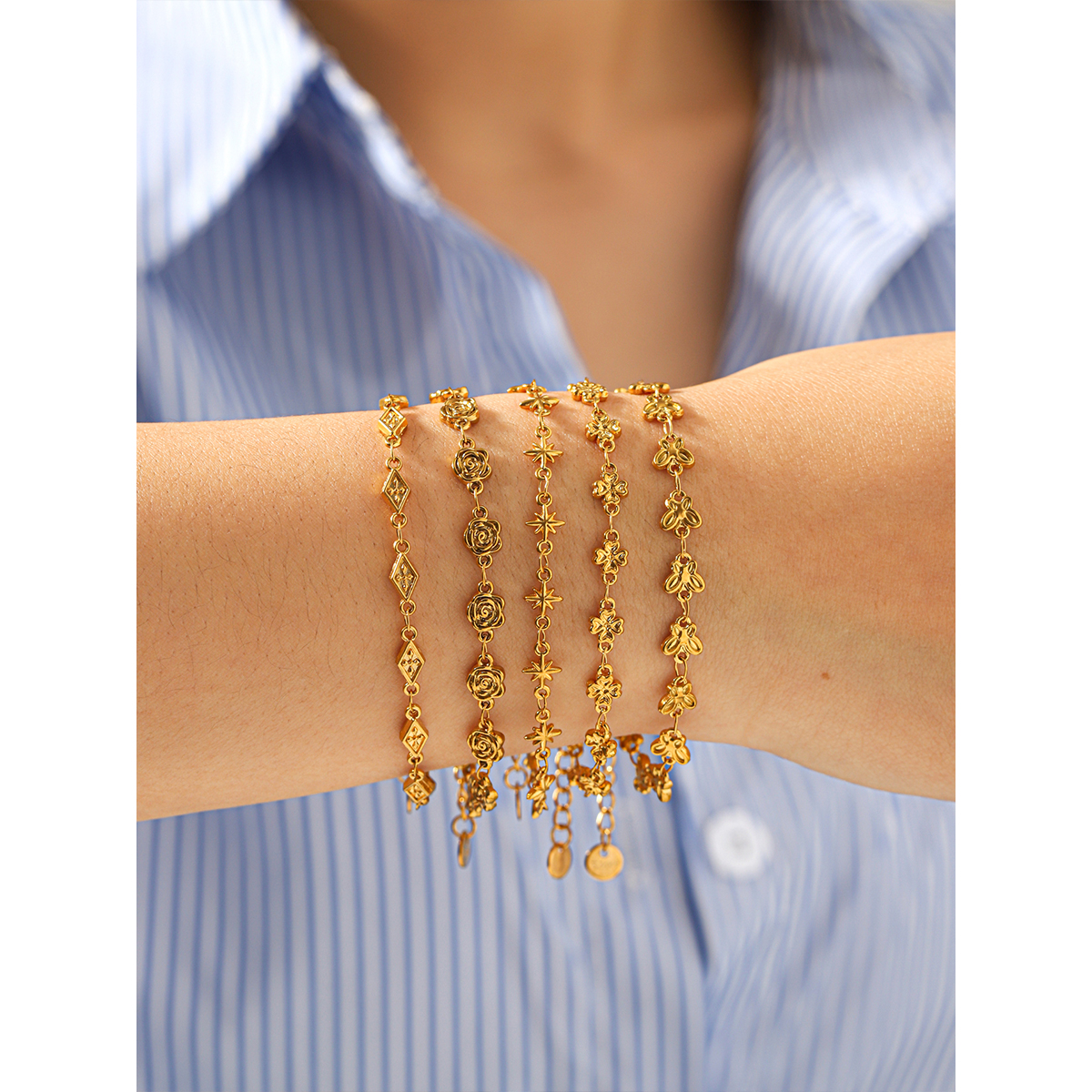 Butterfly Flower Charm Bracele - Butterfly Clasp Deployant ulasan dan harga