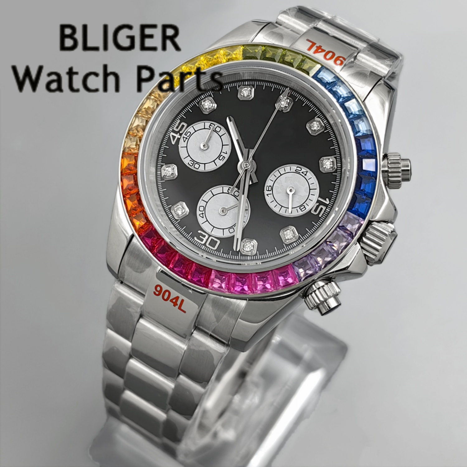 BLIGER Black Panda Dial Multic - Rubber Strap Diver ulasan dan harga