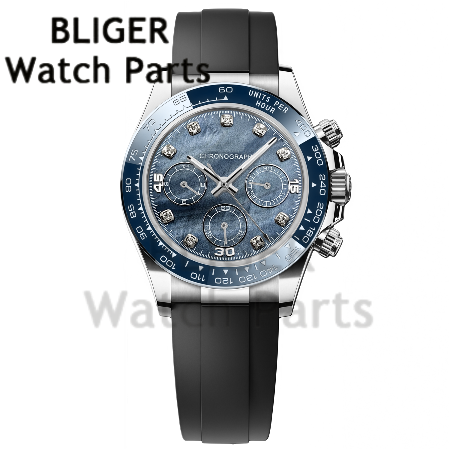 BLIGER 39MM Men's Quartz Chron - Rubber Strap Diver ulasan dan harga