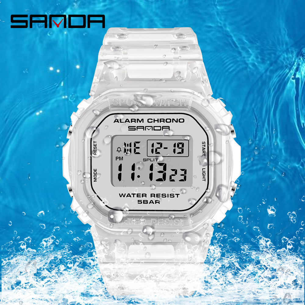 SANDA White Fashion Sport Watc - Rubber Strap Diver ulasan dan harga