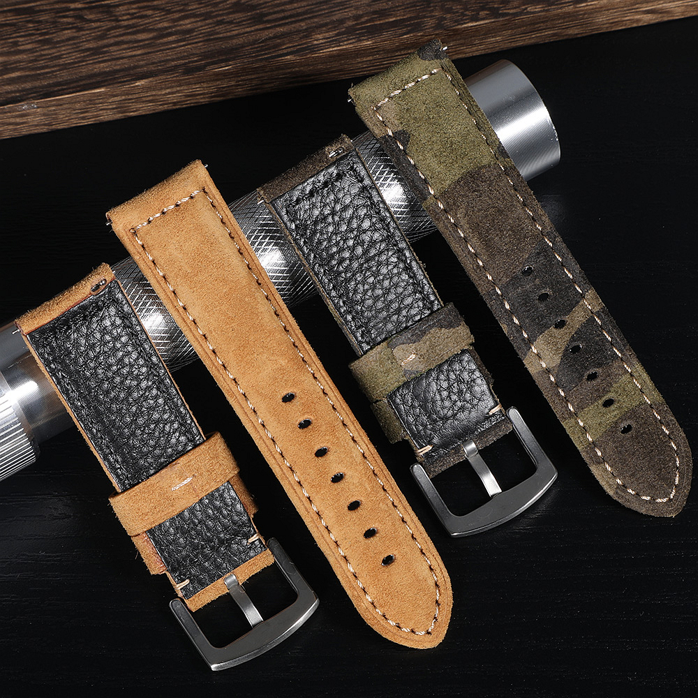 Genuine Suede Watch Strap 22mm - Suede Strap Watch ulasan dan harga