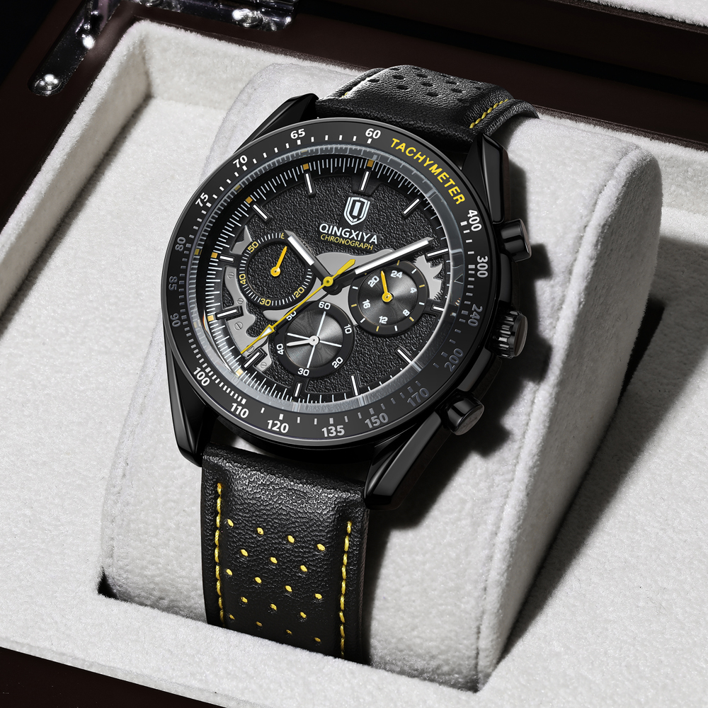 QINGXIYA Luxury Men's Watches  - Leather Watch Band Men ulasan dan harga