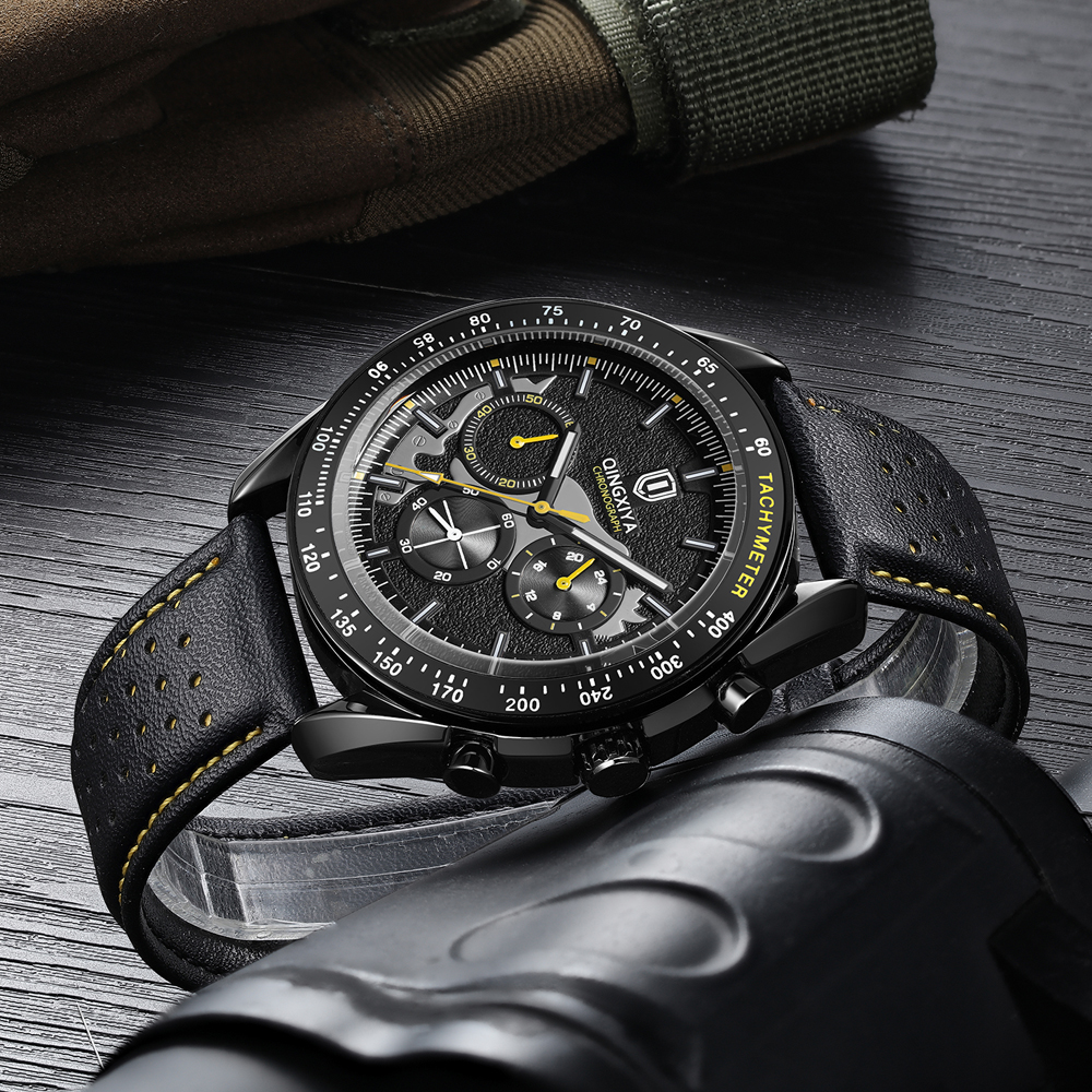 QINGXIYA Luxury Men's Watches  - Leather Watch Band Men ulasan dan harga