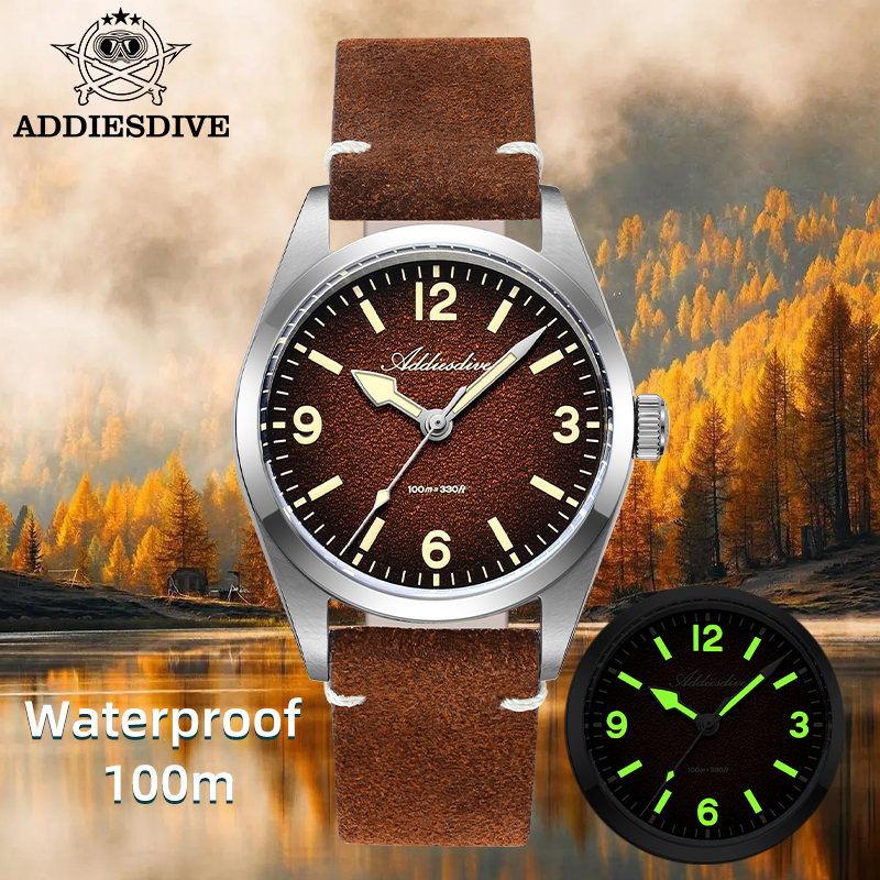ADDIESDIVE Japan 2035 Super Lu - Suede Strap Watch ulasan dan harga