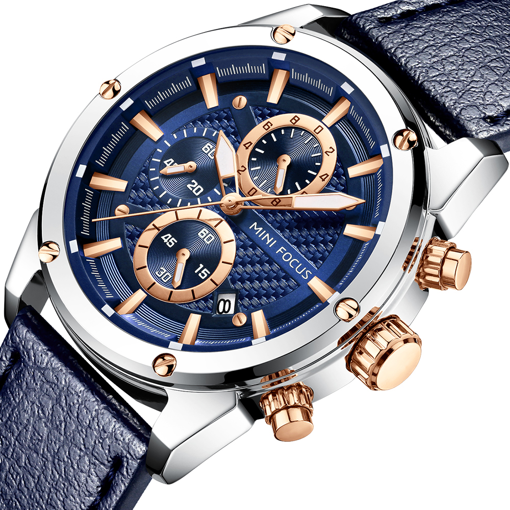 MINI FOCUS Business Quartz Wat - Leather Watch Band Men ulasan dan harga