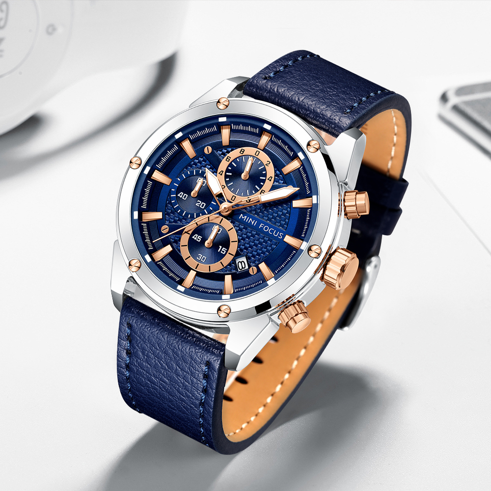 MINI FOCUS Business Quartz Wat - Leather Watch Band Men ulasan dan harga