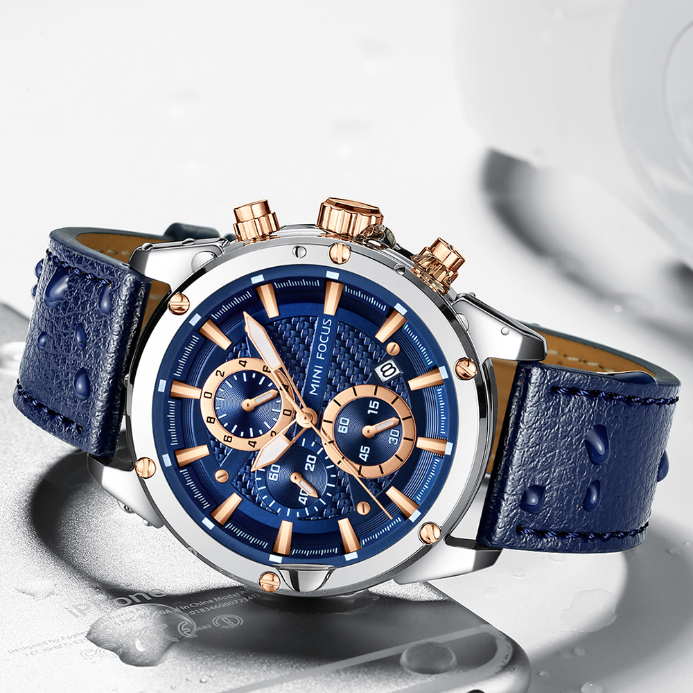 MINI FOCUS Business Quartz Wat - Leather Watch Band Men ulasan dan harga