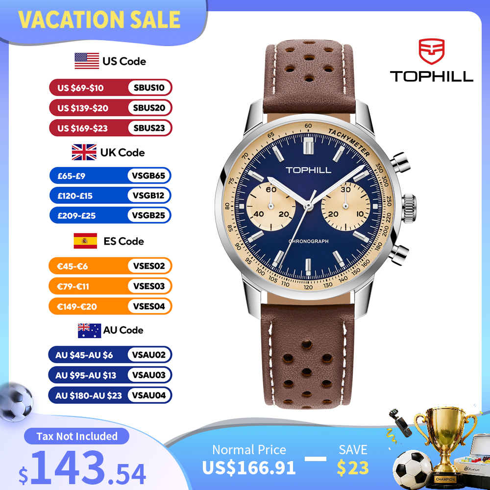 TOPHILL Vintage Racing Chronog - Tropic Strap Vintage ulasan dan harga