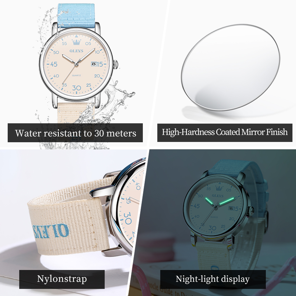 OLEVS Brand New Fashion Retro  - Canvas Strap Watch ulasan dan harga