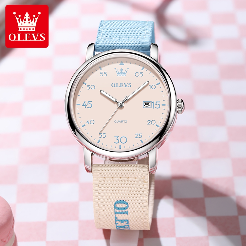 OLEVS Brand New Fashion Retro  - Canvas Strap Watch ulasan dan harga