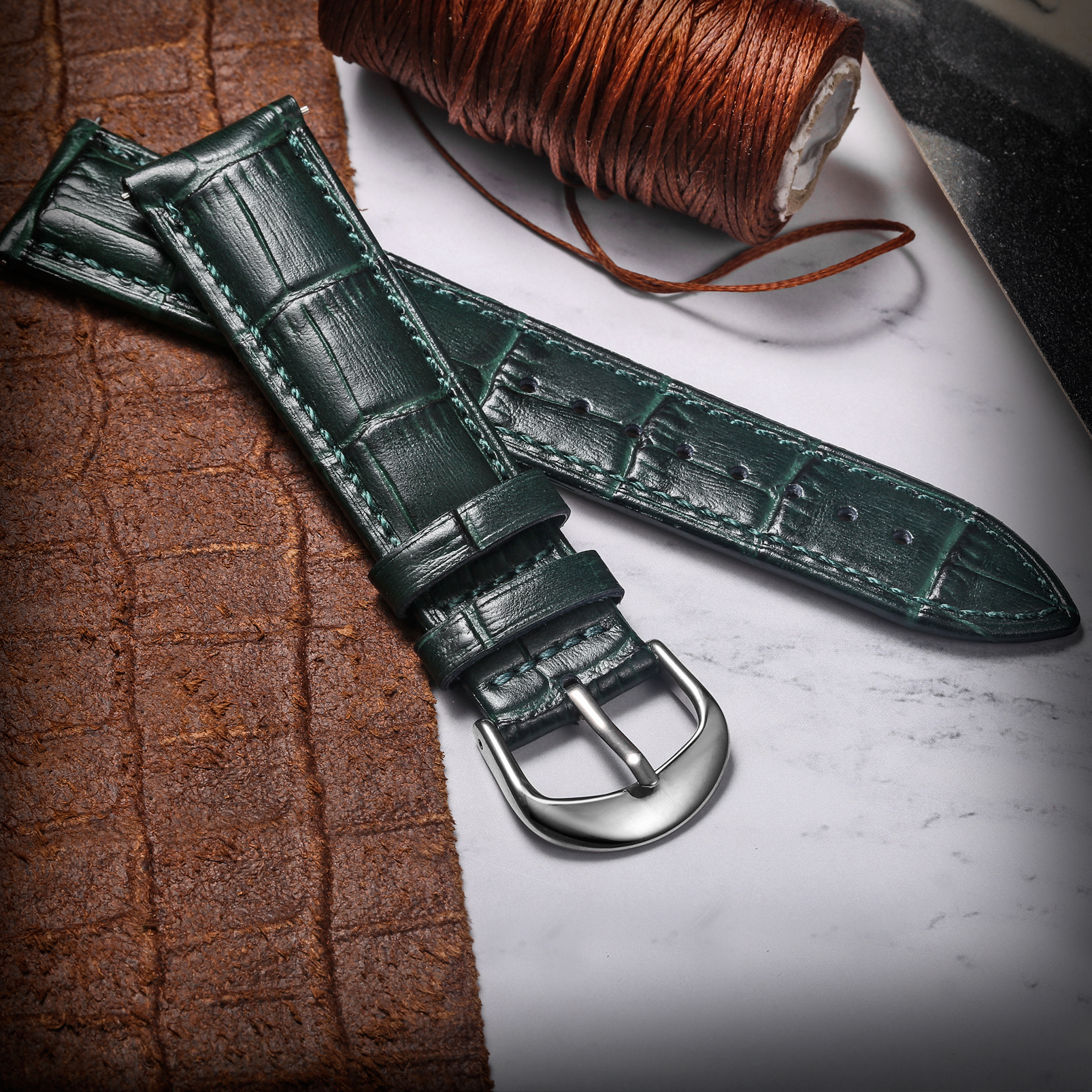 Alligator Embossed Leahter Wat - Leather Strap Quick Release ulasan dan harga