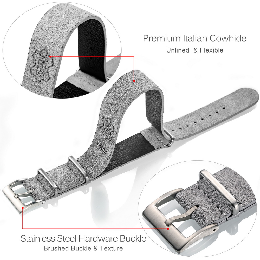 HEMSUT Genuine Leather Watch B - Suede Strap Watch ulasan dan harga