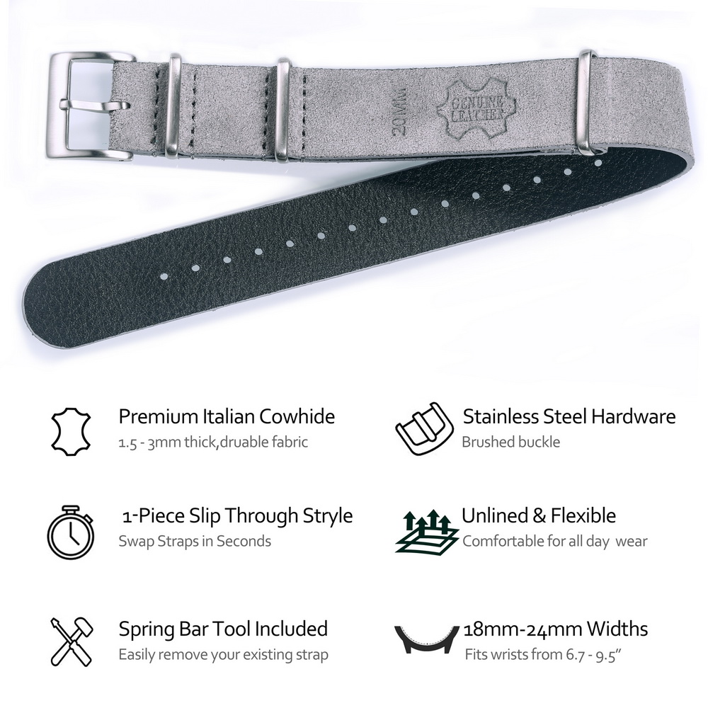 HEMSUT Genuine Leather Watch B - Suede Strap Watch ulasan dan harga