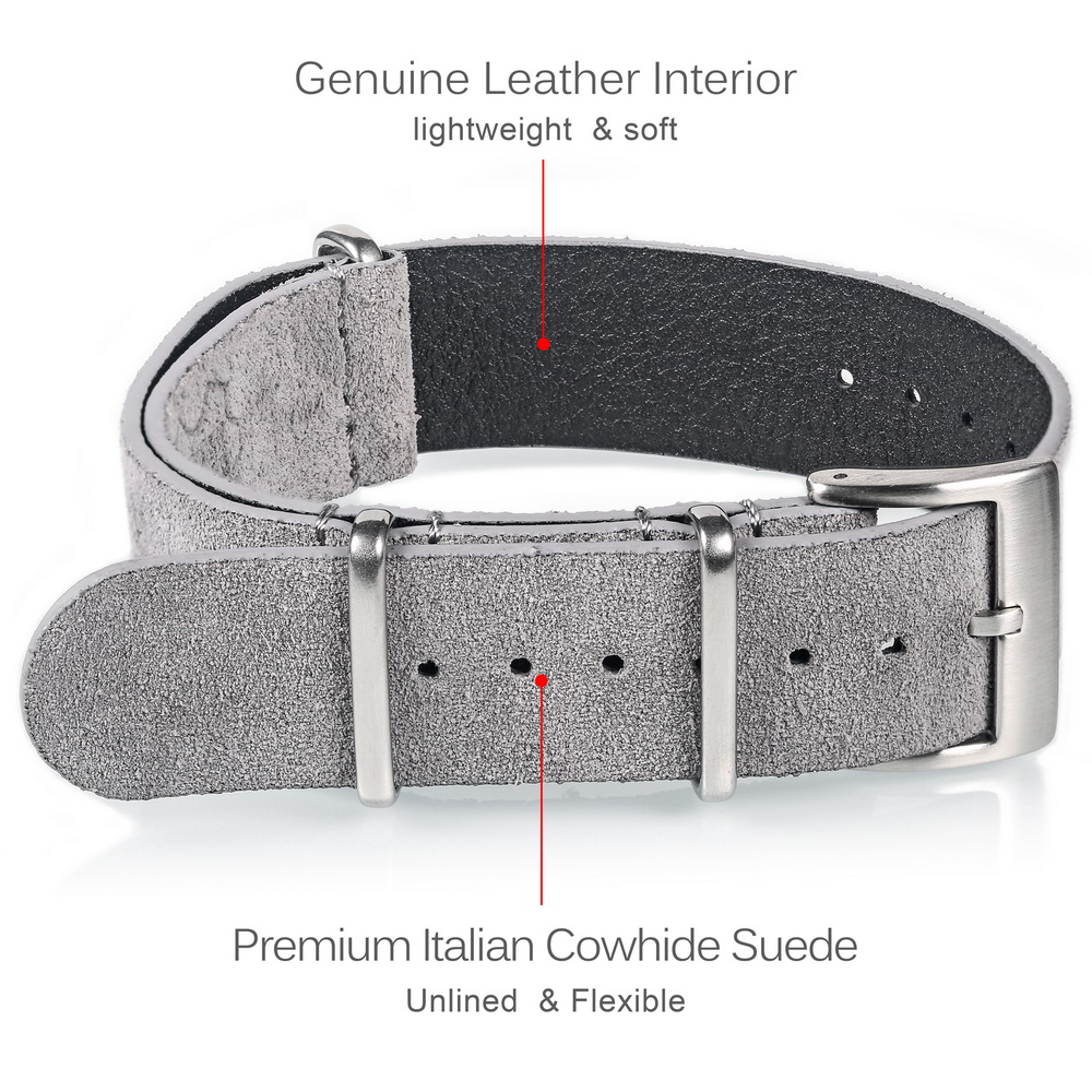 HEMSUT Genuine Leather Watch B - Suede Strap Watch ulasan dan harga