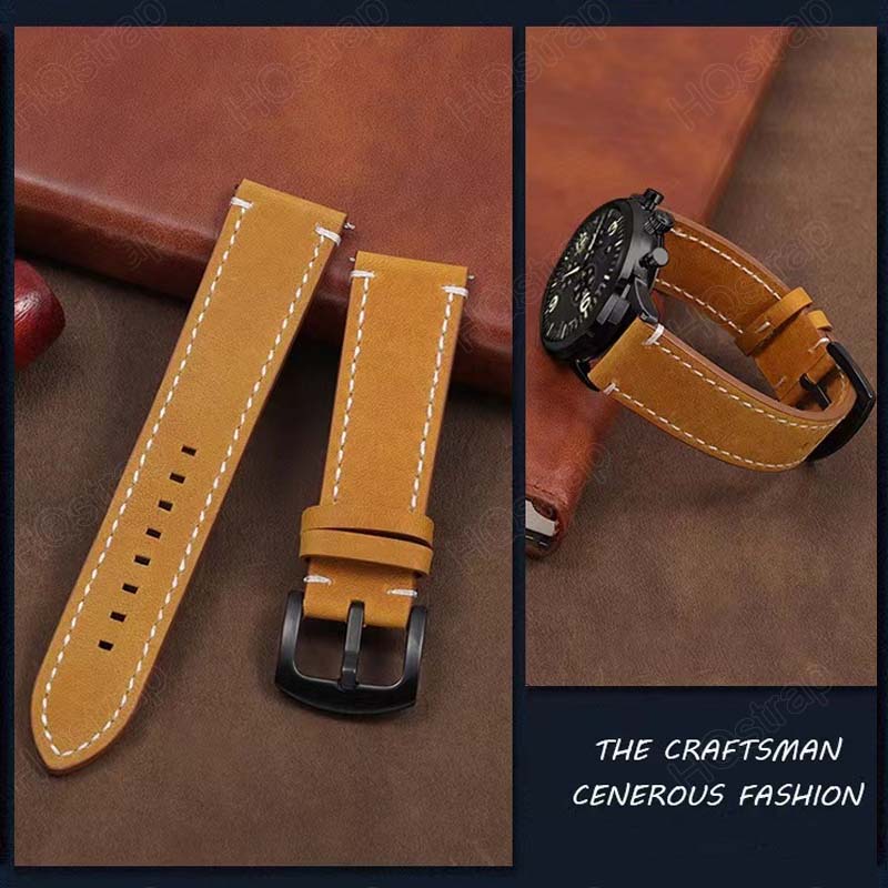 Retro Leather Watch Strap 18mm - Leather Strap Quick Release ulasan dan harga